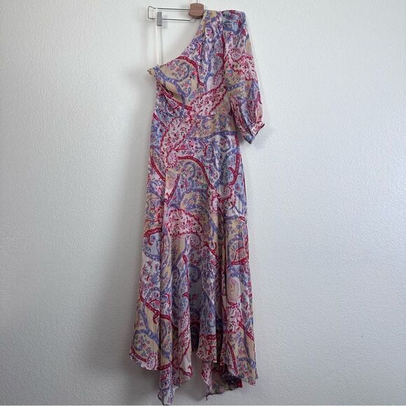 Veronica Beard Kimber Asymmetrical Dress Paisely Size 4 - Picture 9 of 12
